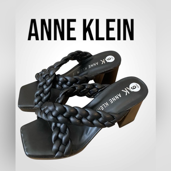 Women’s Anne Klein black braided sandals Block heel | Anne Klein | NWOB size 9 - Picture 2 of 9
